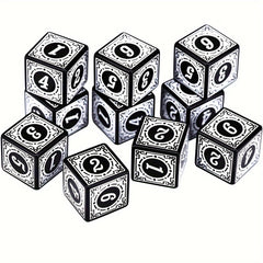 10pcs 6 Sided Square Edged Corner Numbers Acrylic Dices