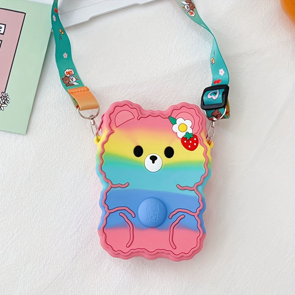 Silicone Bear Coin Purse Bubble Toy Crossbody Bag