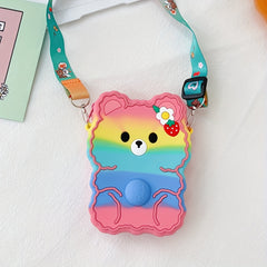 Silicone Bear Coin Purse Bubble Toy Crossbody Bag