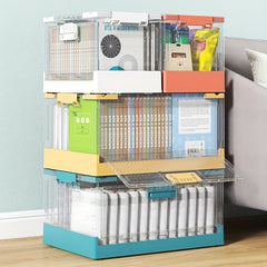 Clear Plastic Storage Box Foldable Collapsible Bins for Toys & Clothes
