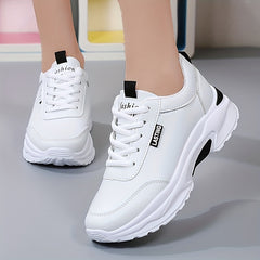 Women's Platform Sneakers Lace Up Low Round Toe Non slip Shoes