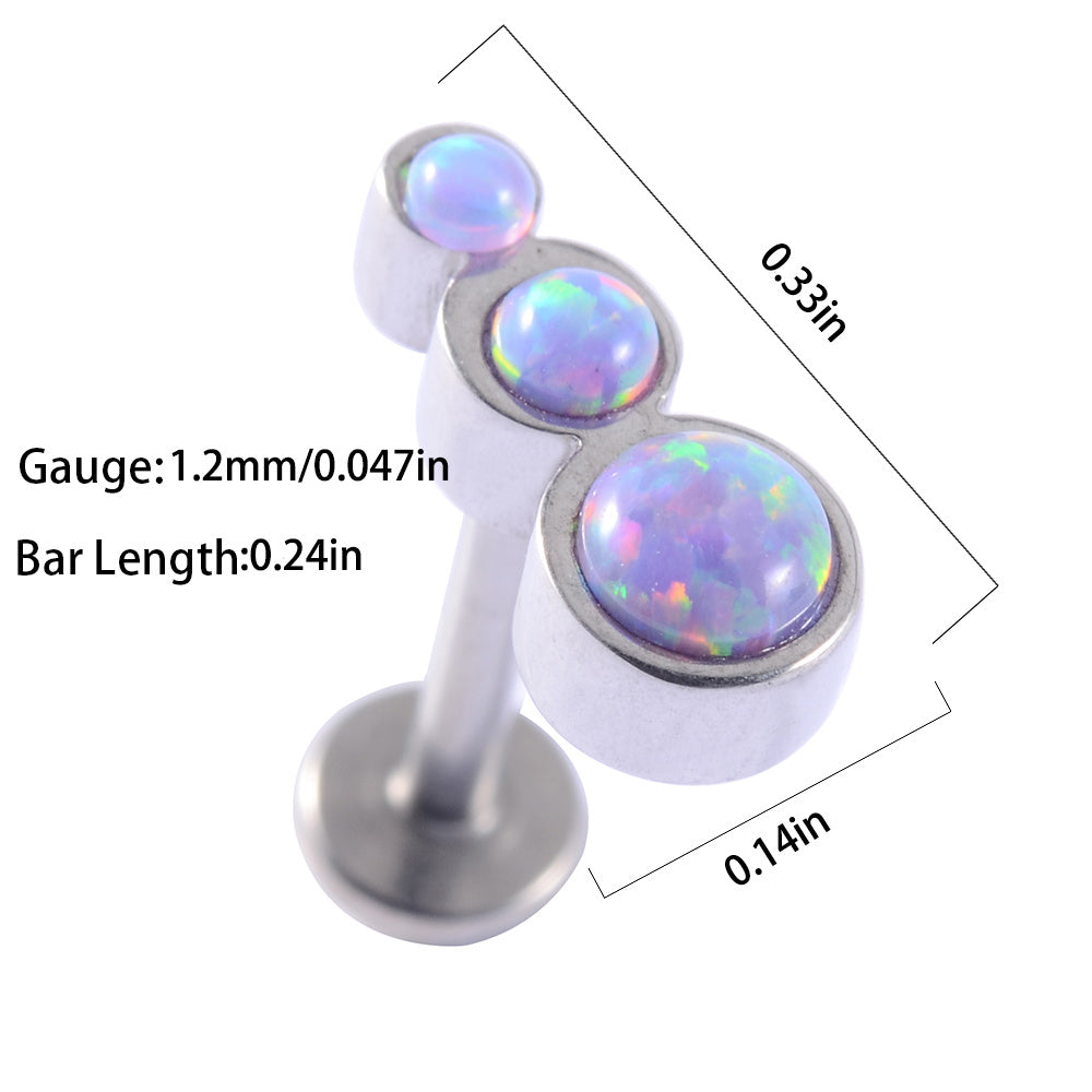 Opal Tragus Nose Ring Surgical Steel Cartilage Piercing