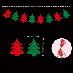 Felt Cloth Christmas Flag Pendant String Flag