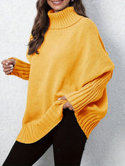 Turtle Neck Bat Sleeve Sweater