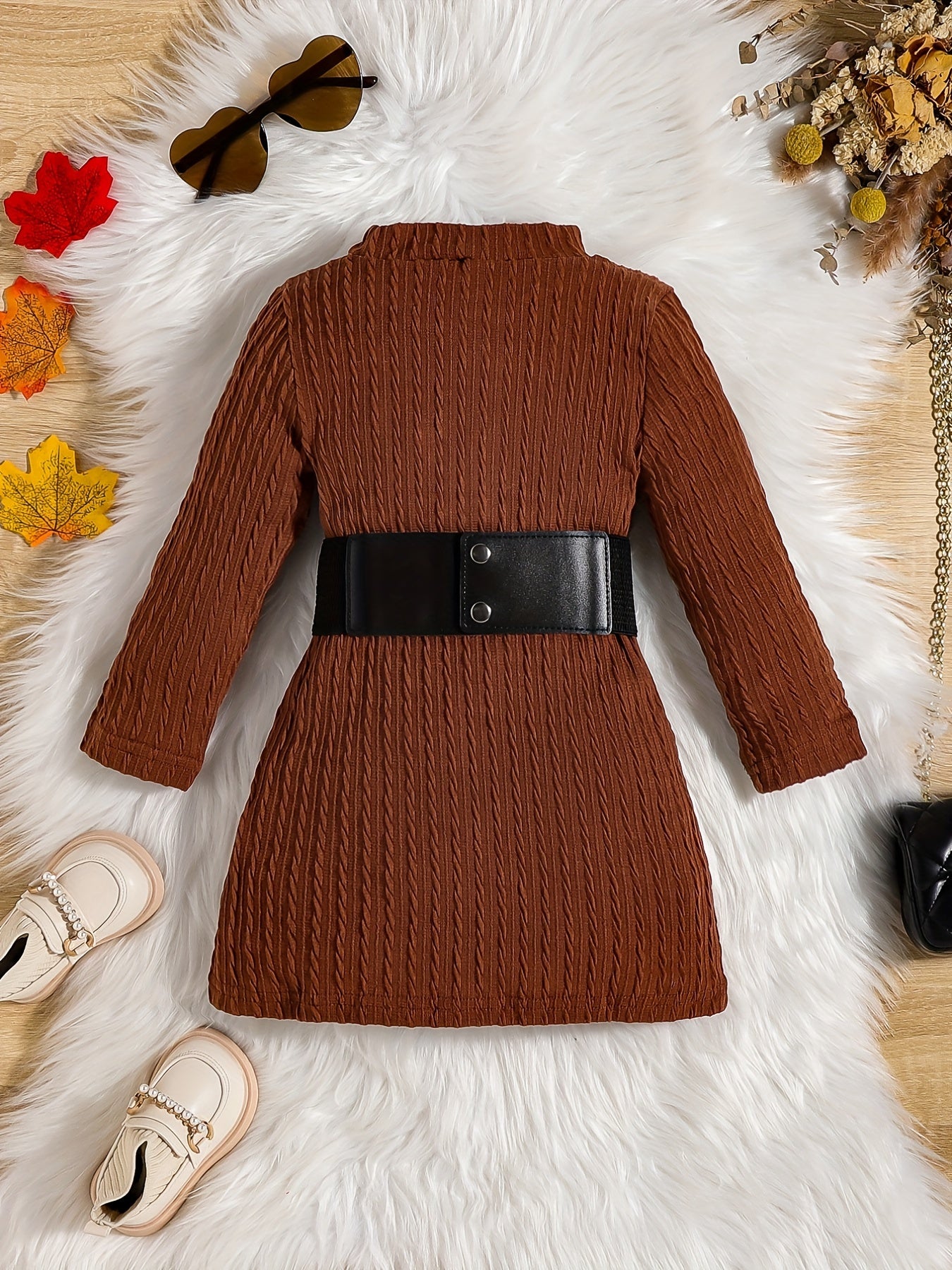Girls' Jacquard Tunic Dress w/ Belt