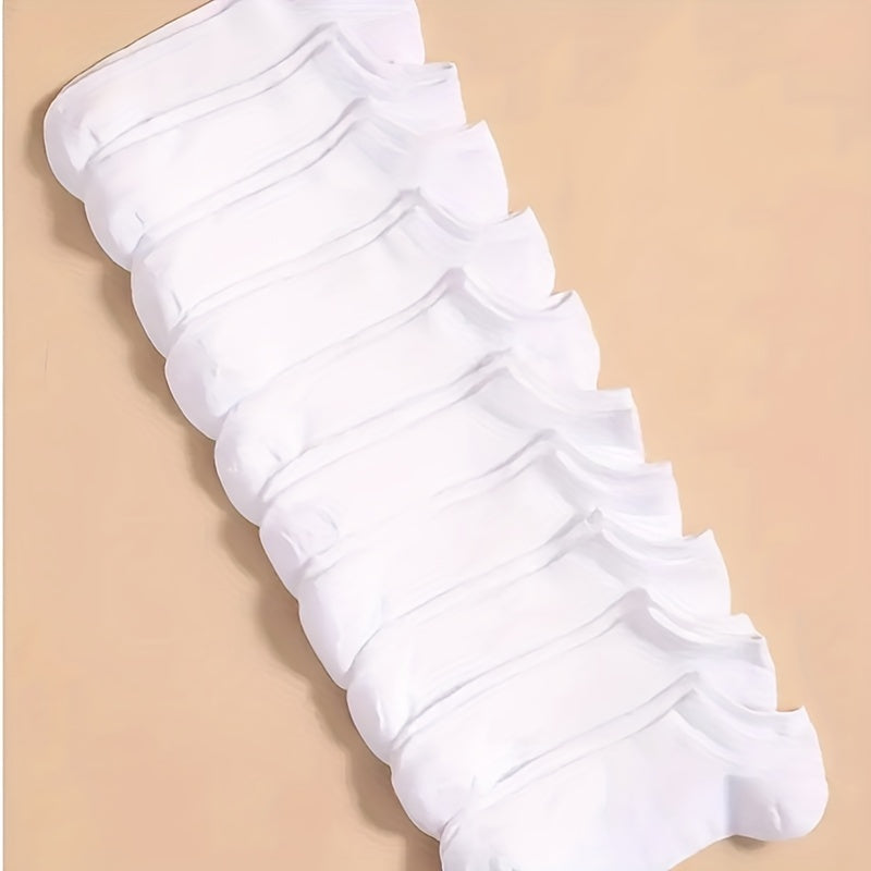 10 Pairs Unisex Solid Ankle Socks Soft Lightweight Stockings