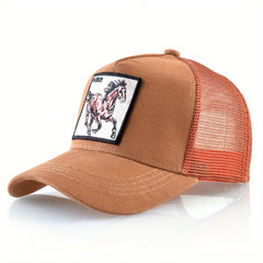 Horse Embroidery Baseball Cap Animal Peaked Cap Sun Hat Trucker Cap