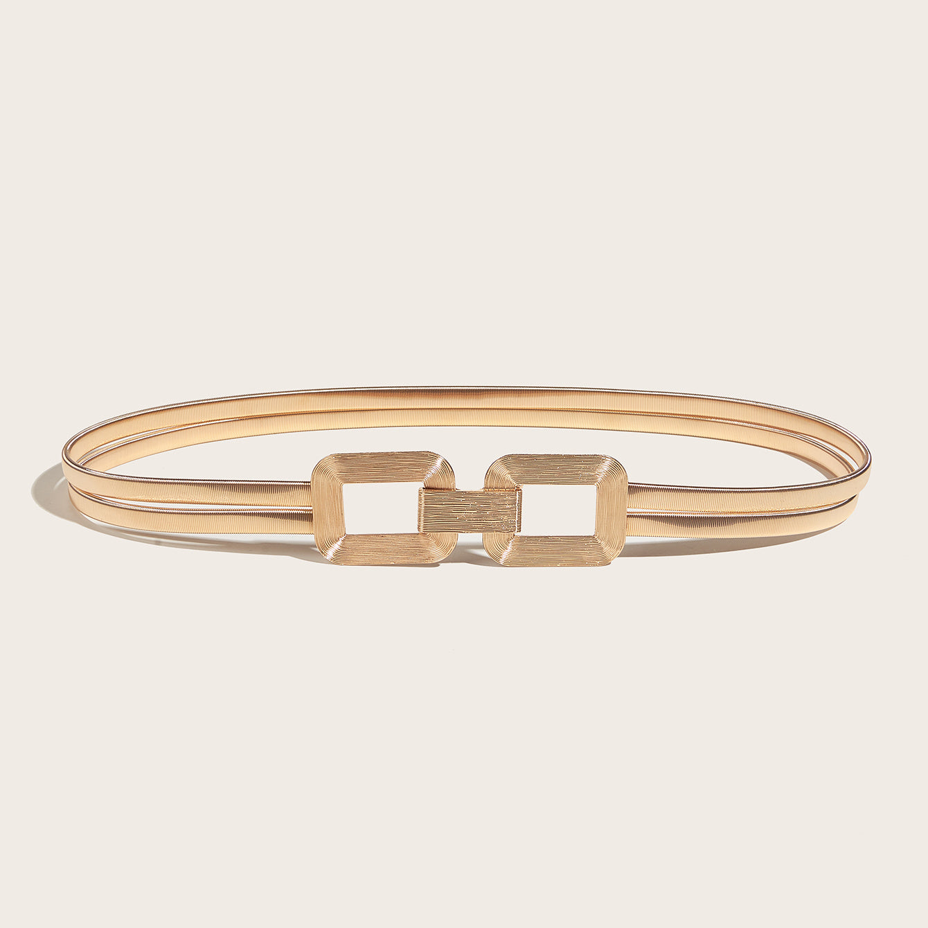 Double Buckle Elastic Belt Women's Thin Waist Seal Metal Cinch Belt