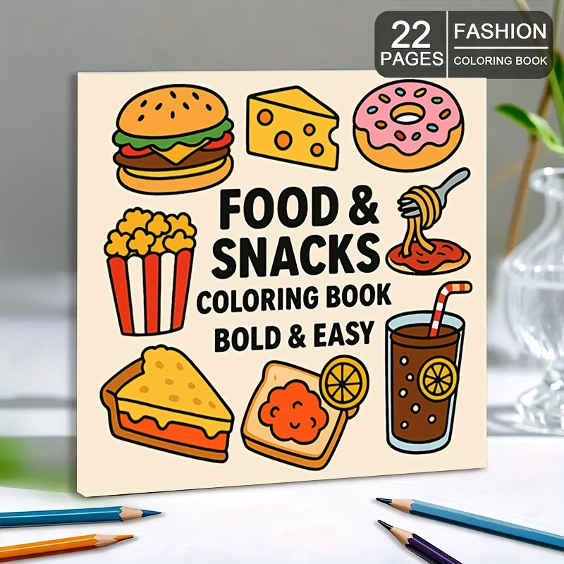 Food & Snack Coloring Book - Perfect Gift for Family & Friends