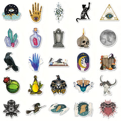 50pcs Witch Magic Stickers for DIY Notebook Journal Decor