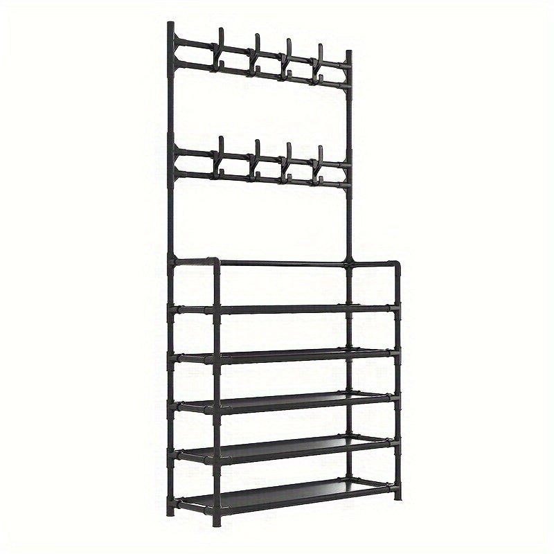 Multifunctional Coat Rack Bathroom Shelves Shoe Storage Coat Hooks
