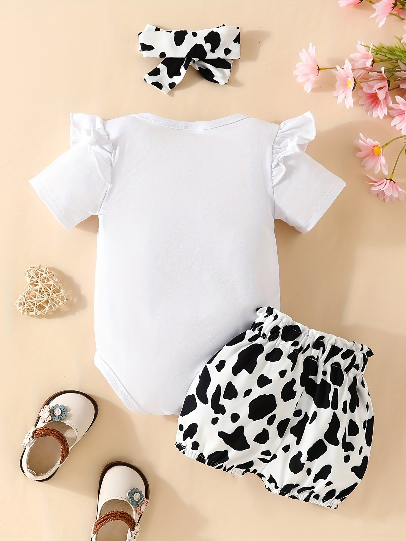 Daddy's Girl, Mommy's World Onesie Set with Floral Shorts