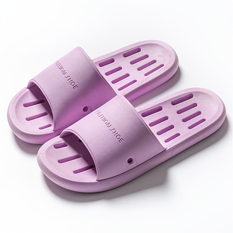 Women's Hollow Out Sole Slides Solid Quick Drying Bathroom Shoes