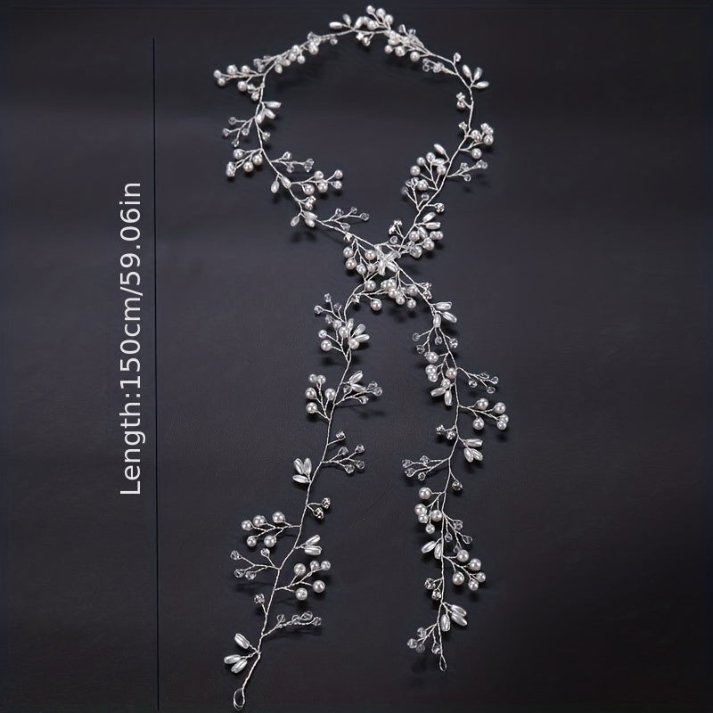 Bridal Pearl Braided Hairband Wedding Dress Accessories
