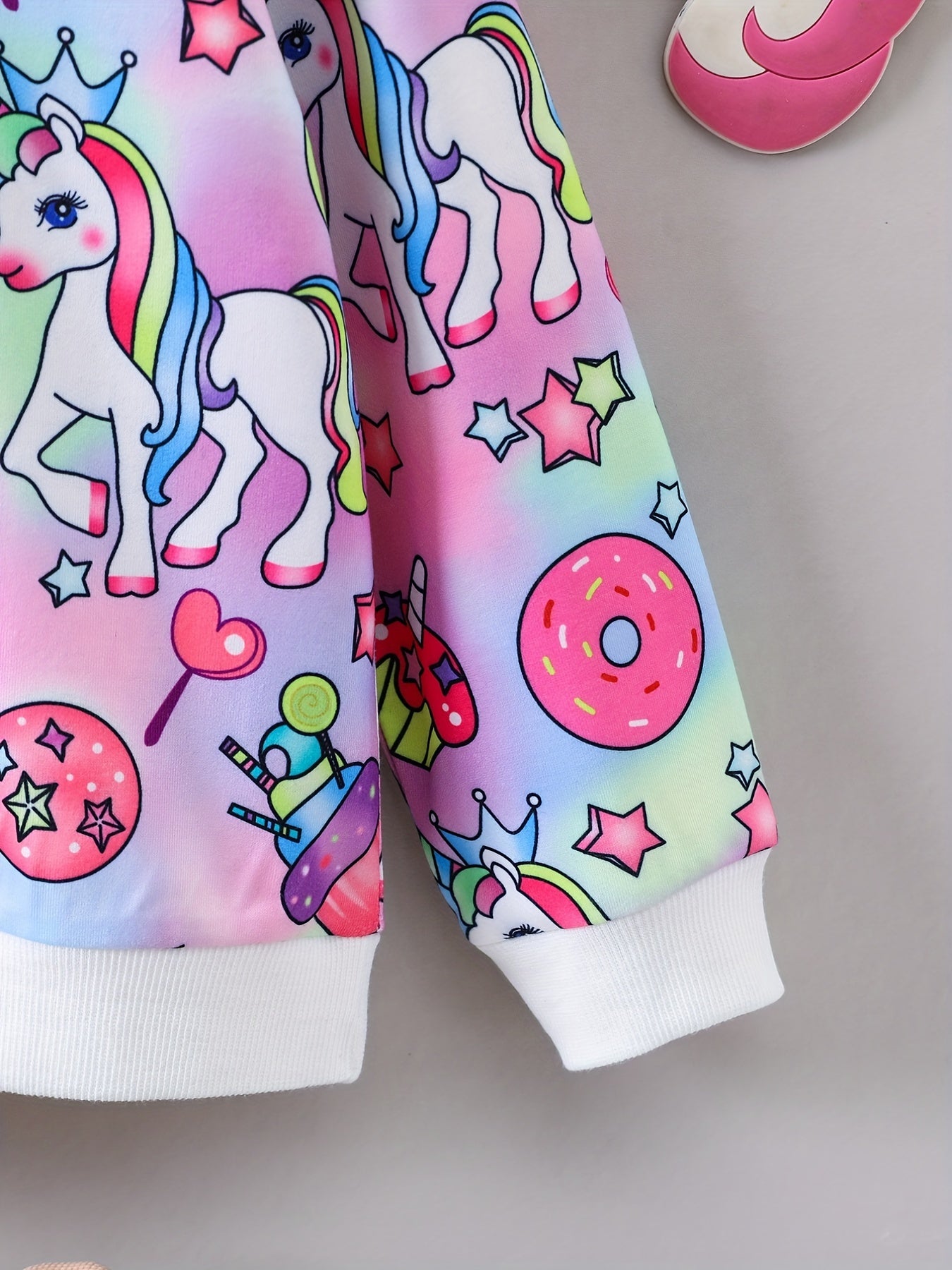 Girl's Unicorn Graphic Crew Neck Sweatshirt Top Long Sleeve Pullovers