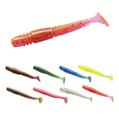 20pcs Soft Fishing Lures T Tail Worm Wobblers Swimbait