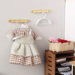 1:12 Dollhouse Wall Hooks Golden Silver DIY Scene Decor Miniature Fu