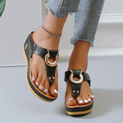Women's Wedge Sandals Open Toe Outdoor Slides Air Cushion Slippers