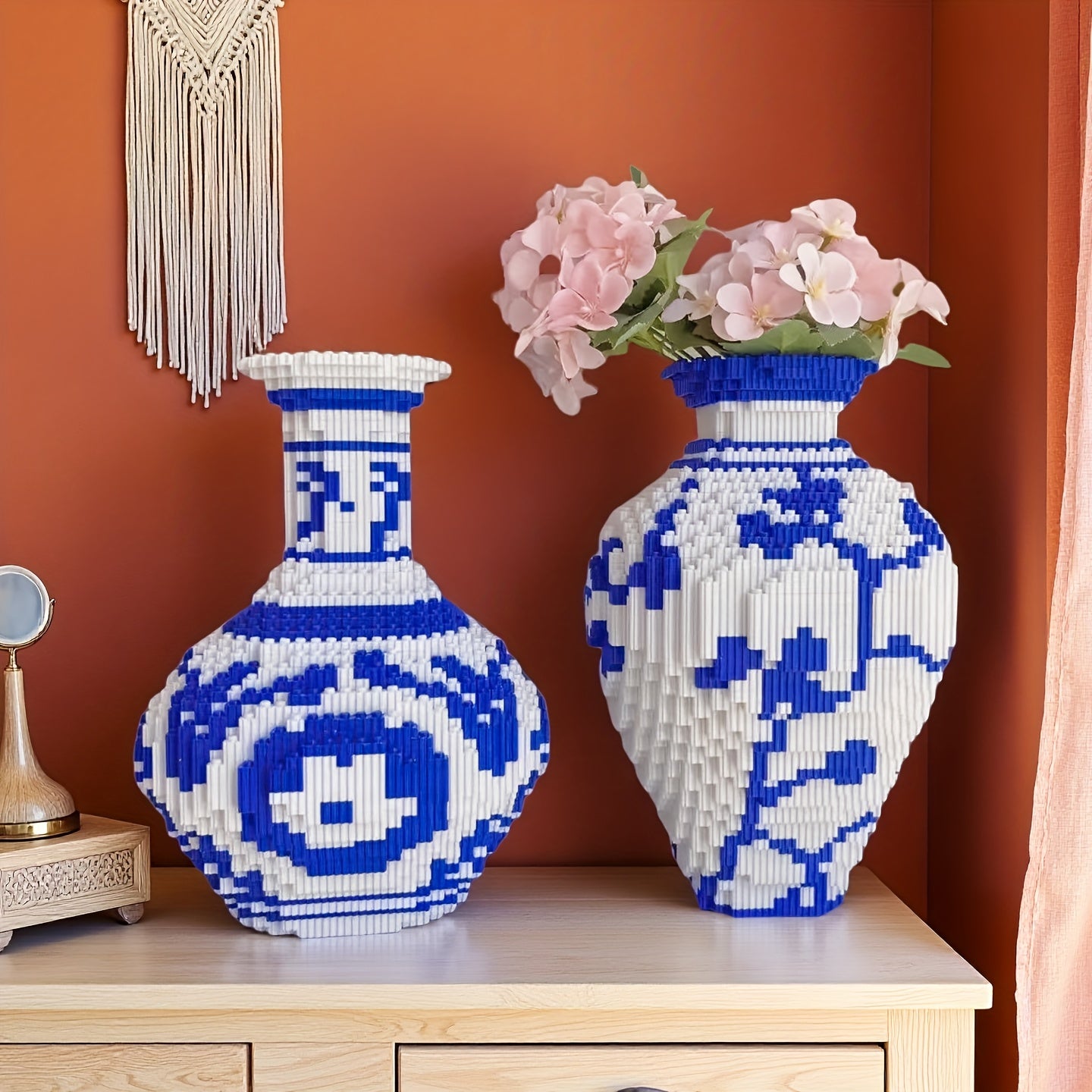 1800pcs 3D Vase Building Blocks Toy DIY Decorative Model Mixed Colors