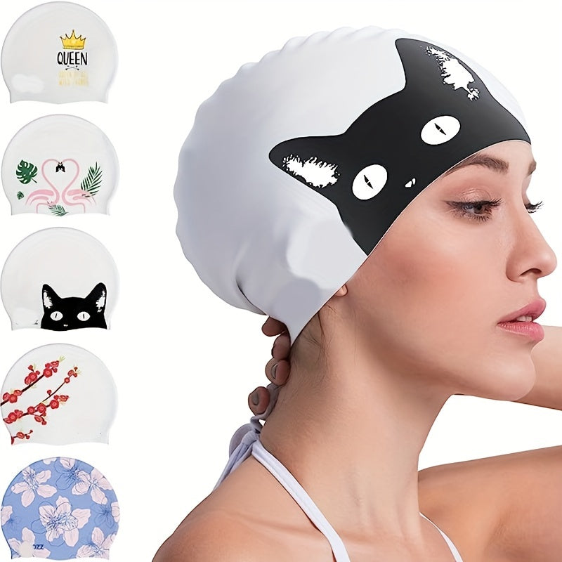 Silicone Adult Swimming Cap Waterproof Comfortable Bathing Long Short Hair