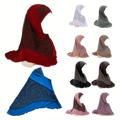 Muslim Crystal Linen Headscarf Hat for Malay Ladies