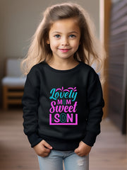 LOVELY MOM SWEET SON Crew Neck Sweatshirt For Kids