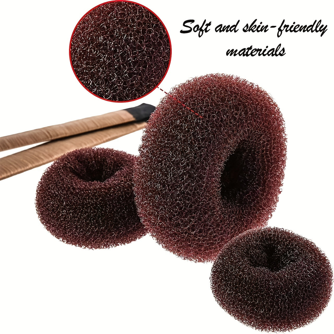Hair Bun Shaper Set with Bun Donuts, Bun Markers, Ponytail Tools