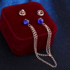 Rhinestone Tassel Pin Shirt Accessory Chain Brooch