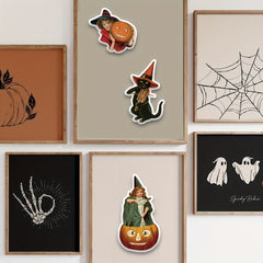50pcs Halloween Pumpkin Witch Stickers for DIY Crafts