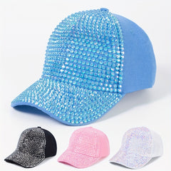 Rhinestone Y2K Baseball Cap Solid Sun Hat Breathable Adjustable Golf Dad Hats