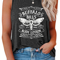 Bee & Slogan Print Tank Top Women's Plus Summer Tank