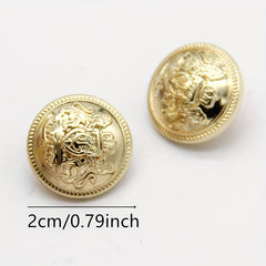 10pcs Vintage British College Style Metal Buttons for Clothing Shirt Coat Jacket