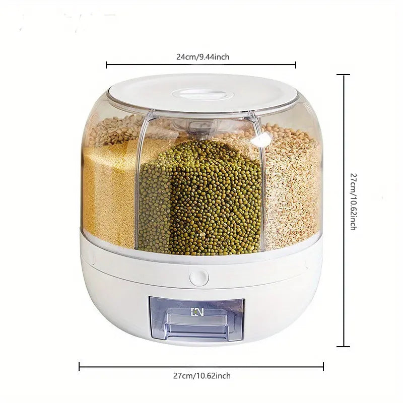 Large Capacity Rotating Rice Bucket Cereal Container