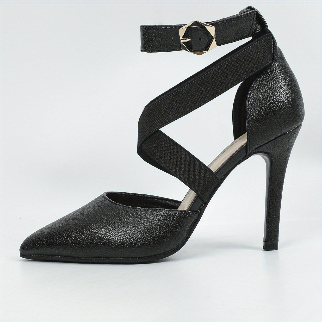 Solid Stiletto Heels Ankle Strap Pumps