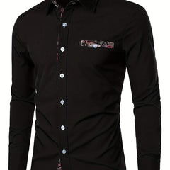 Floral Printed Men's Casual Shirt Regular Fit Long Sleeves