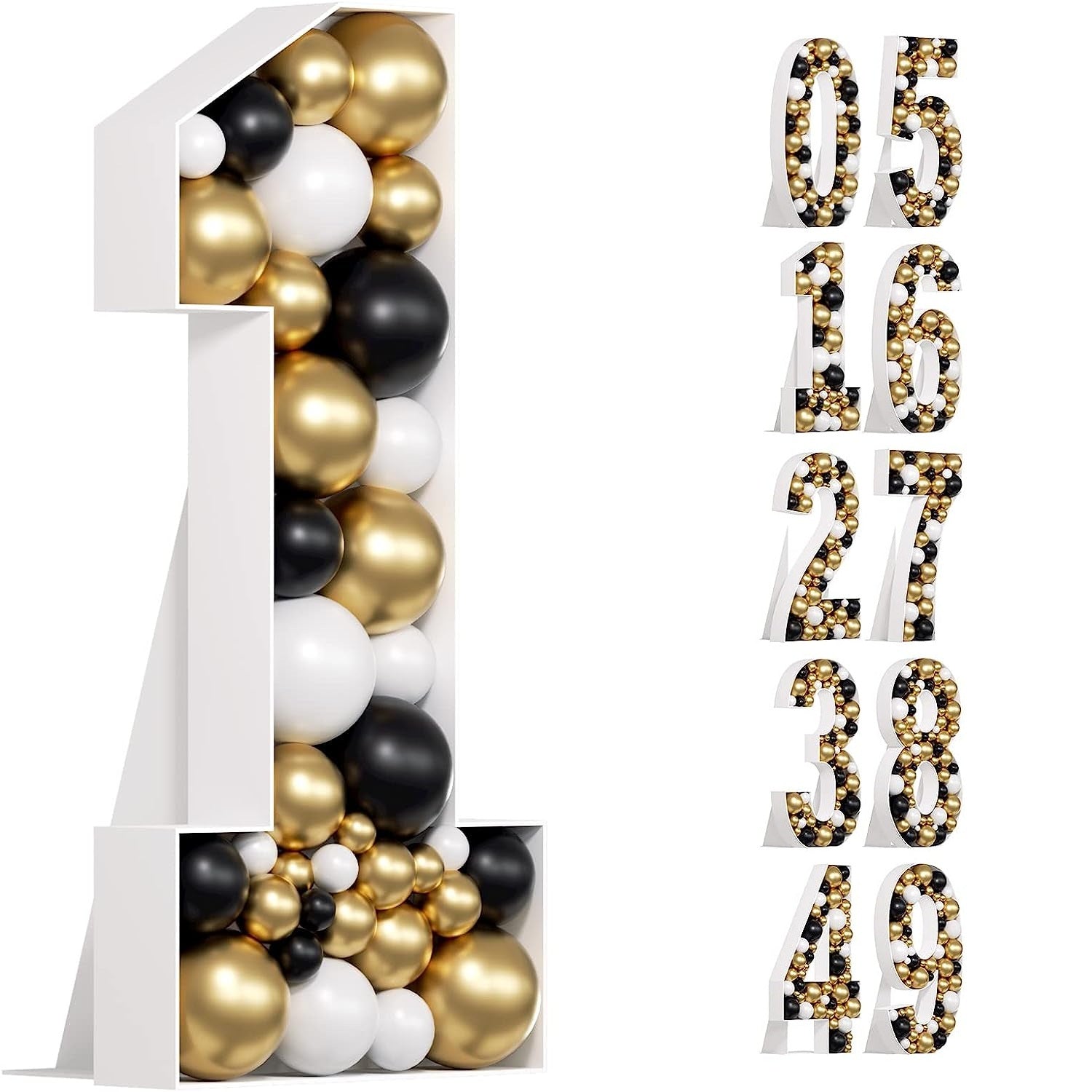 3D Number Shape Balloon Box Decoration for Birthday Party