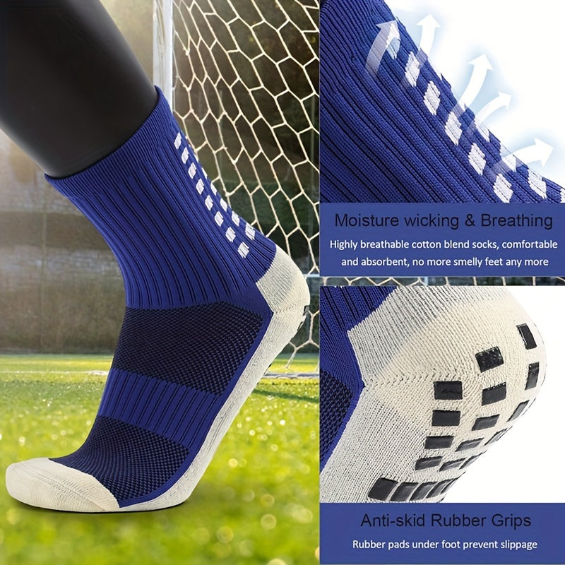 Men's Mid Crew Sport Socks Non Slip Shock Absorption Breathable Athletic Socks