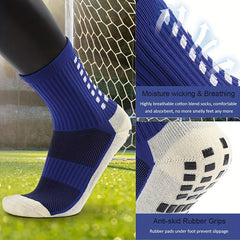 Men's Mid Crew Sport Socks Non Slip Shock Absorption Breathable Athletic Socks