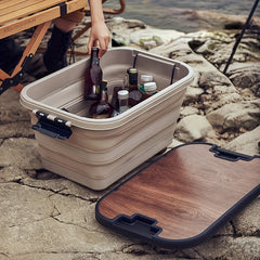Outdoor Storage Box Wooden Lid Functional Organizing