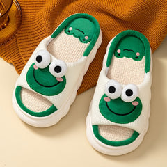 Women's Frog House Slippers Soft Sole Anti-slip Warm Plush Home Shoes