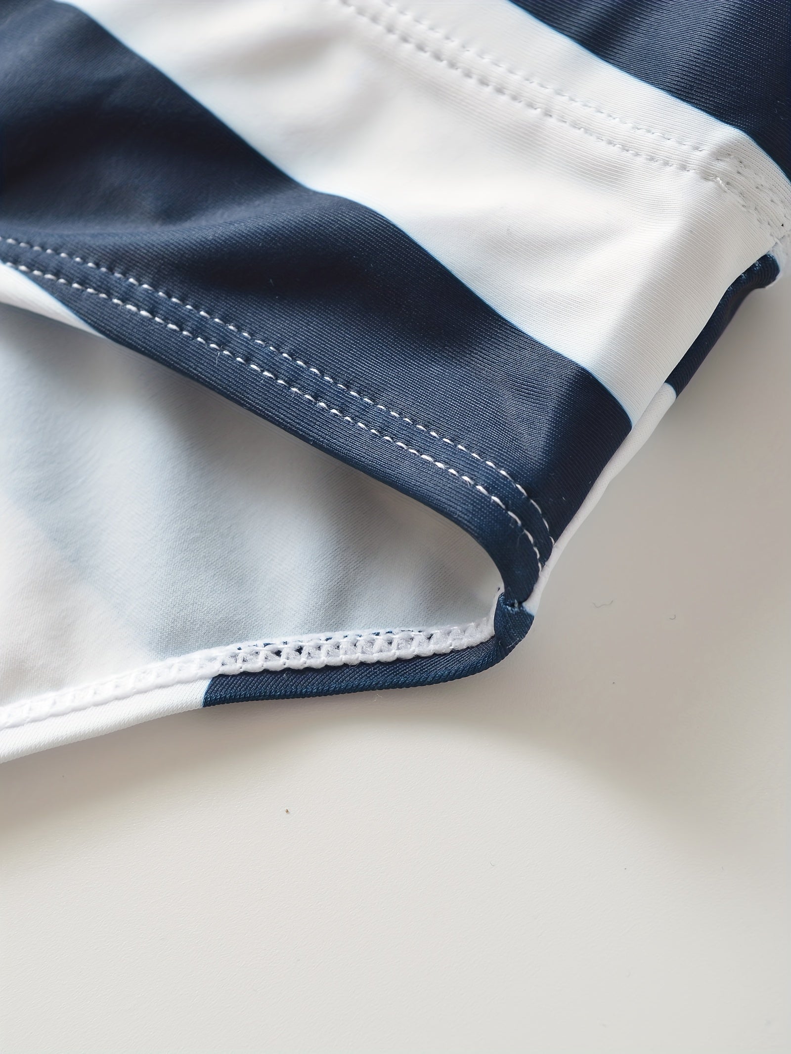Men's Stripe Drawstring Triangle Briefs Swim Shorts