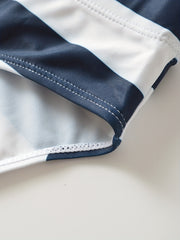 Men's Stripe Drawstring Triangle Briefs Swim Shorts