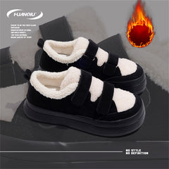 HUANQIU Women's Winter Skate Shoes Plush Inner Non slip Platform Sneakers