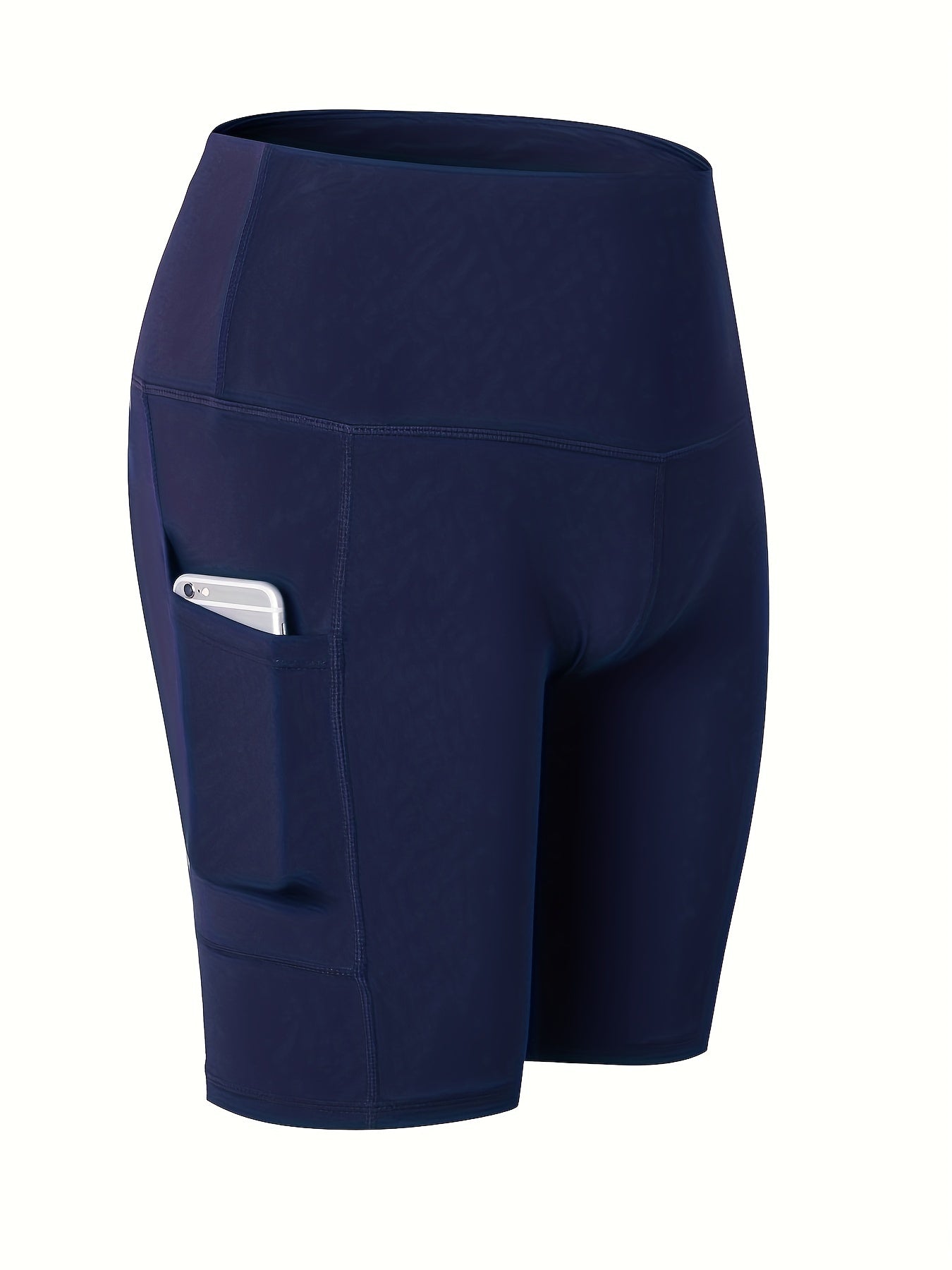 High Waist Yoga Shorts With Pocket Quick Dry Tight Stretch Fitness Shorts