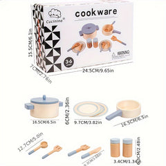 Wooden Children's Play House Kitchen Toy Set Cooking Rice Fried Vegetables