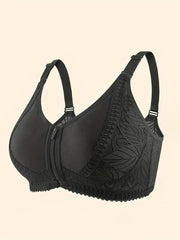 Lace Push Up Bra Wireless Zip Anti-sagging Everyday Lingerie