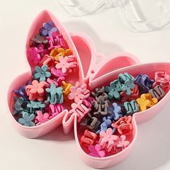Candy Colored Flower Hairpin Mini Hair Clips Set