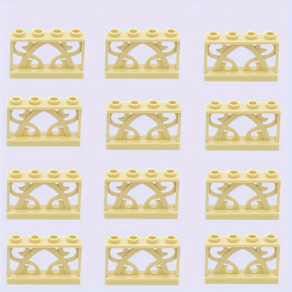 12pcs Building Block Set 1x4x2 Inch Farm Fence DIY Theme Mixed ABS Material