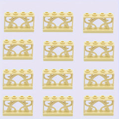 12pcs Building Block Set 1x4x2 Inch Farm Fence DIY Theme Mixed ABS Material