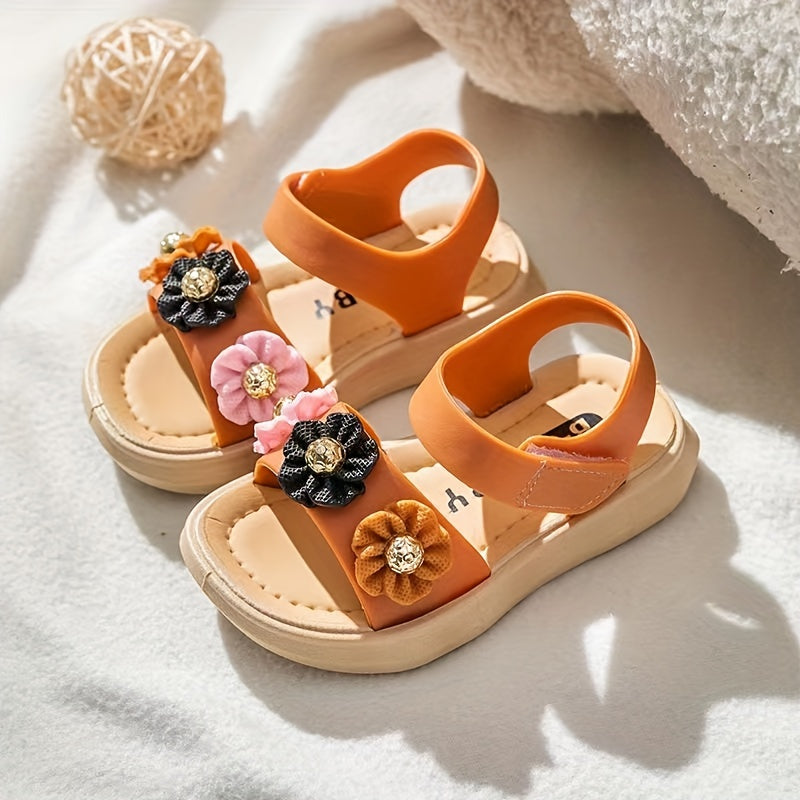 Girls Flowers Sandals Wear resistant Non Slip Comfy Beach Shoes Summer